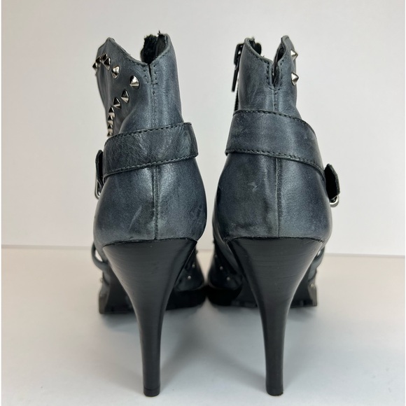 Envy Womens Spumoni‎ Genuine Leather Studded Side Zip Stiletto Ankle Boots 8.5 - Picture 5 of 11